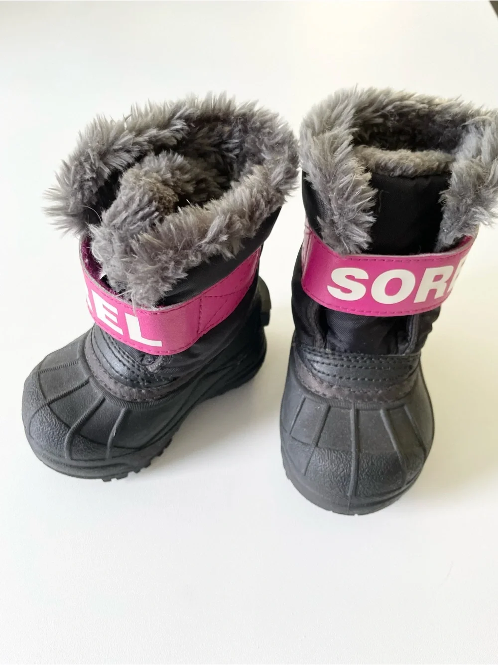 SOREL Snow Commander Snowboots Waterproof Pink Black size Infant 4